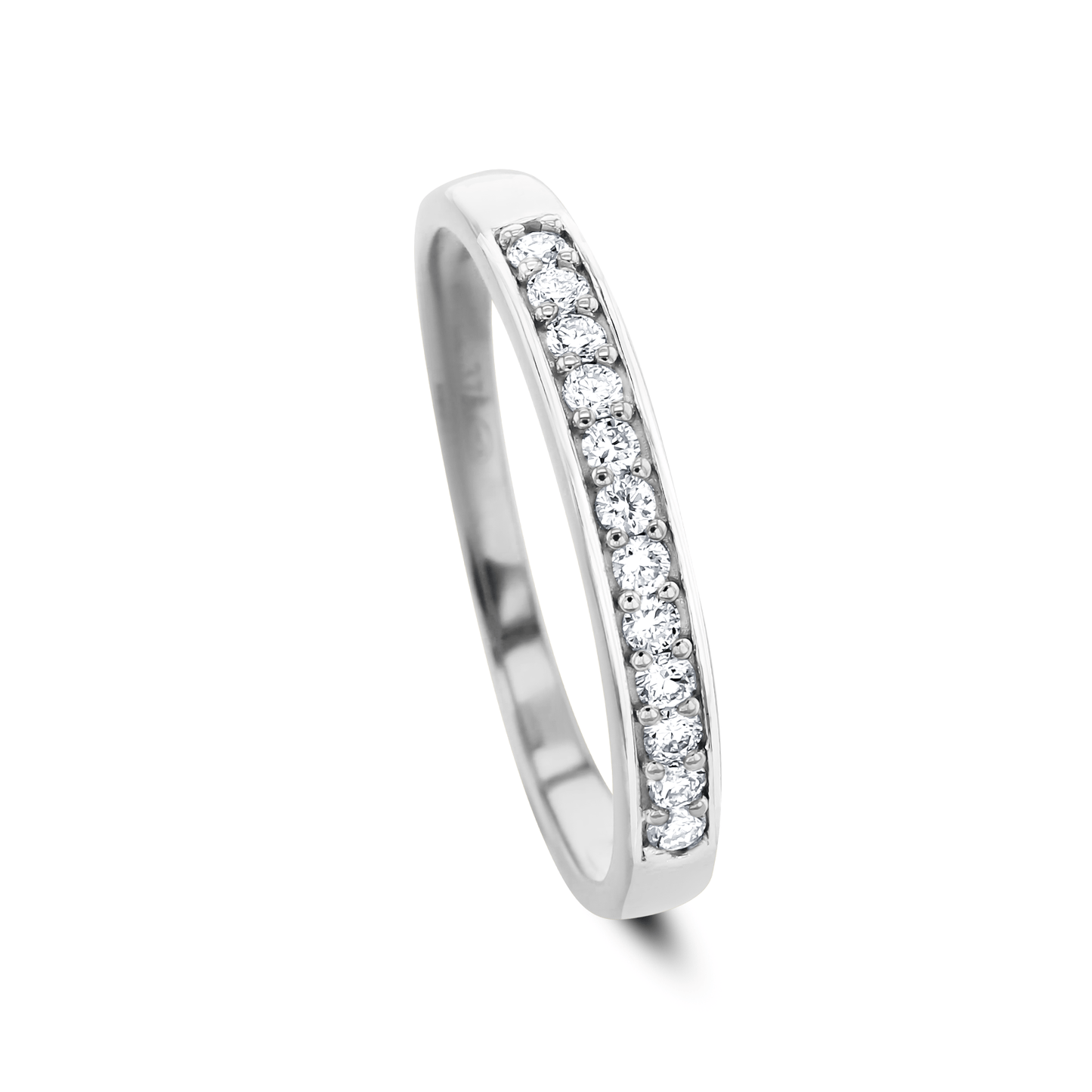 Bague en Or blanc 9k assemblée de Diamant HSI - Maison Di Giorgio