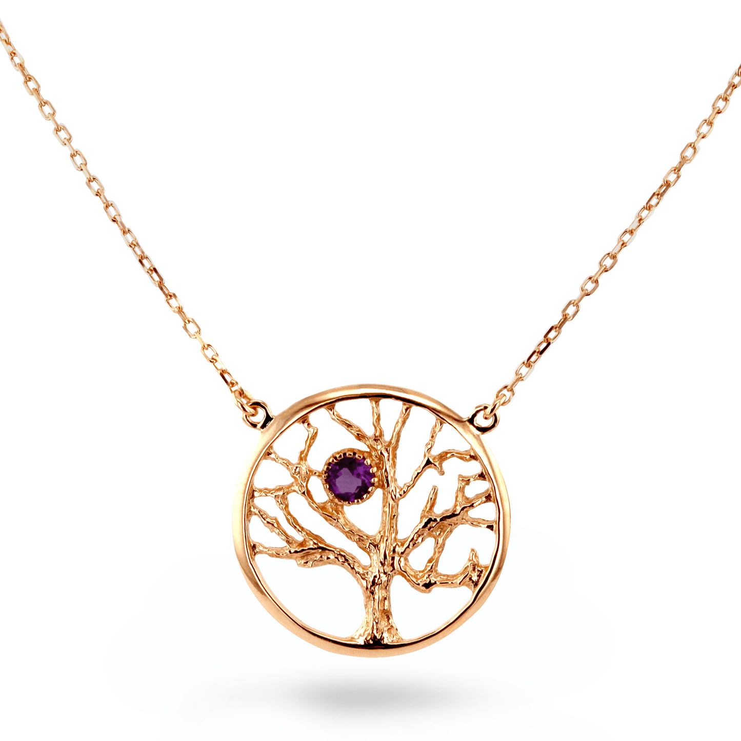 Collier en Argent 925 doré Or rose 18k assemblé d'Améthyste - Maison Di Giorgio