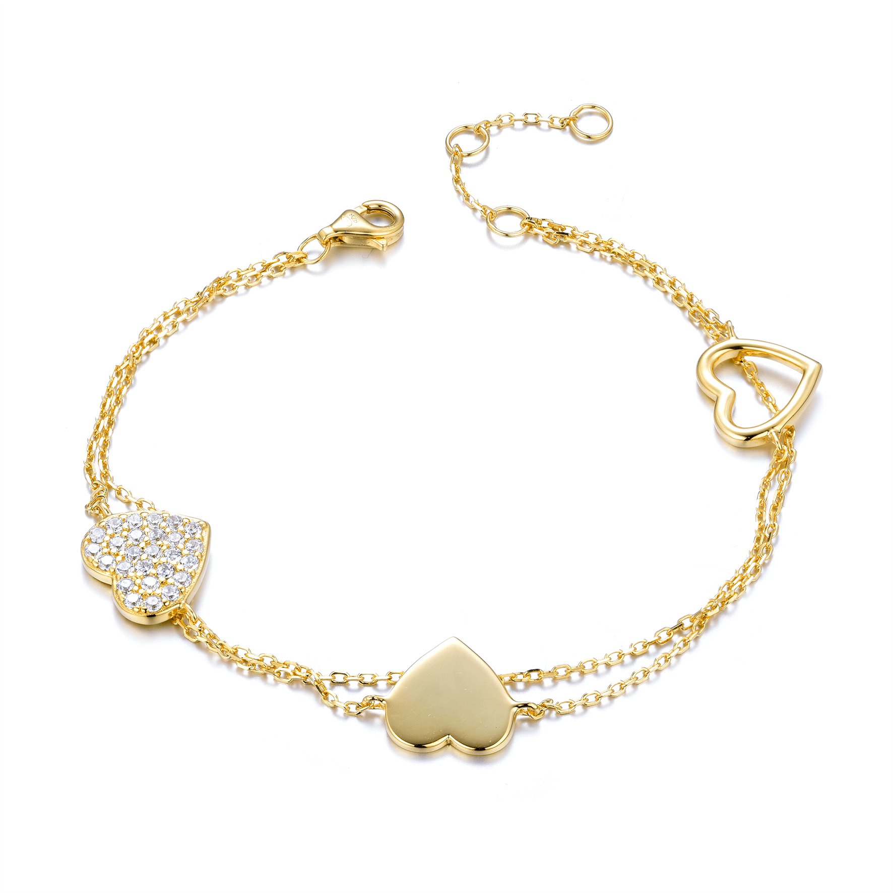Bracelet doré Or jaune 18k assemblé d'oxyde de zirconium - Maison Di Giorgio