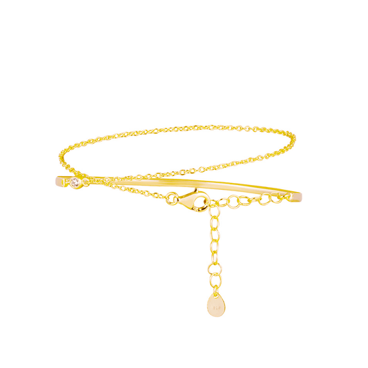 Bracelet doré Or jaune 18k assemblé d'oxyde de zirconium - Maison Di Giorgio