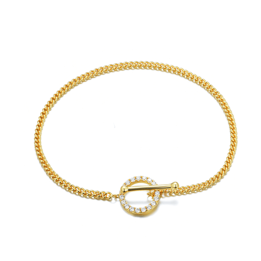 Bracelet doré Or jaune 18k assemblé d'oxyde de zirconium - Maison Di Giorgio