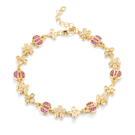 Bracelet doré or jaune 18k assemblé d'Oxyde de zirconium - Maison Di Giorgio