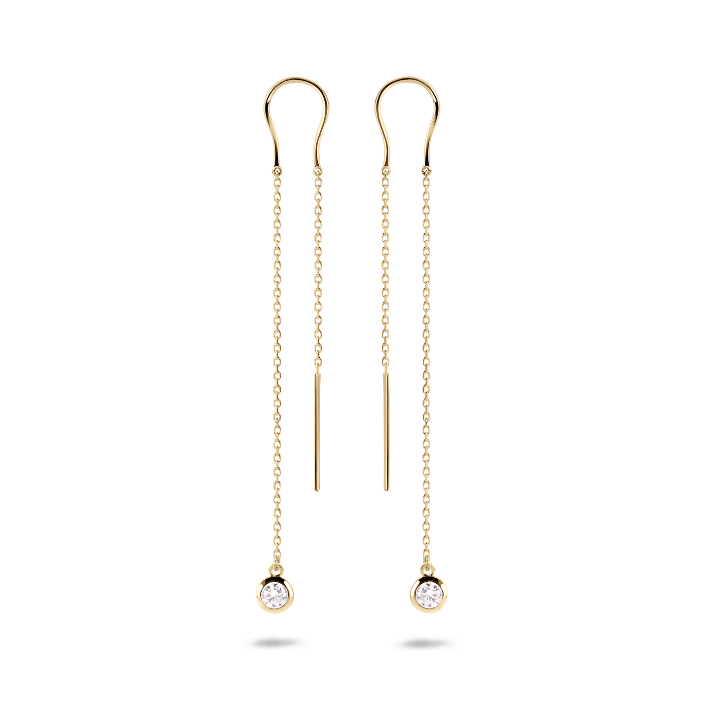 Boucles d'oreilles dorées Or jaune 18k assemblées d'oxyde de zirconium - Maison Di Giorgio