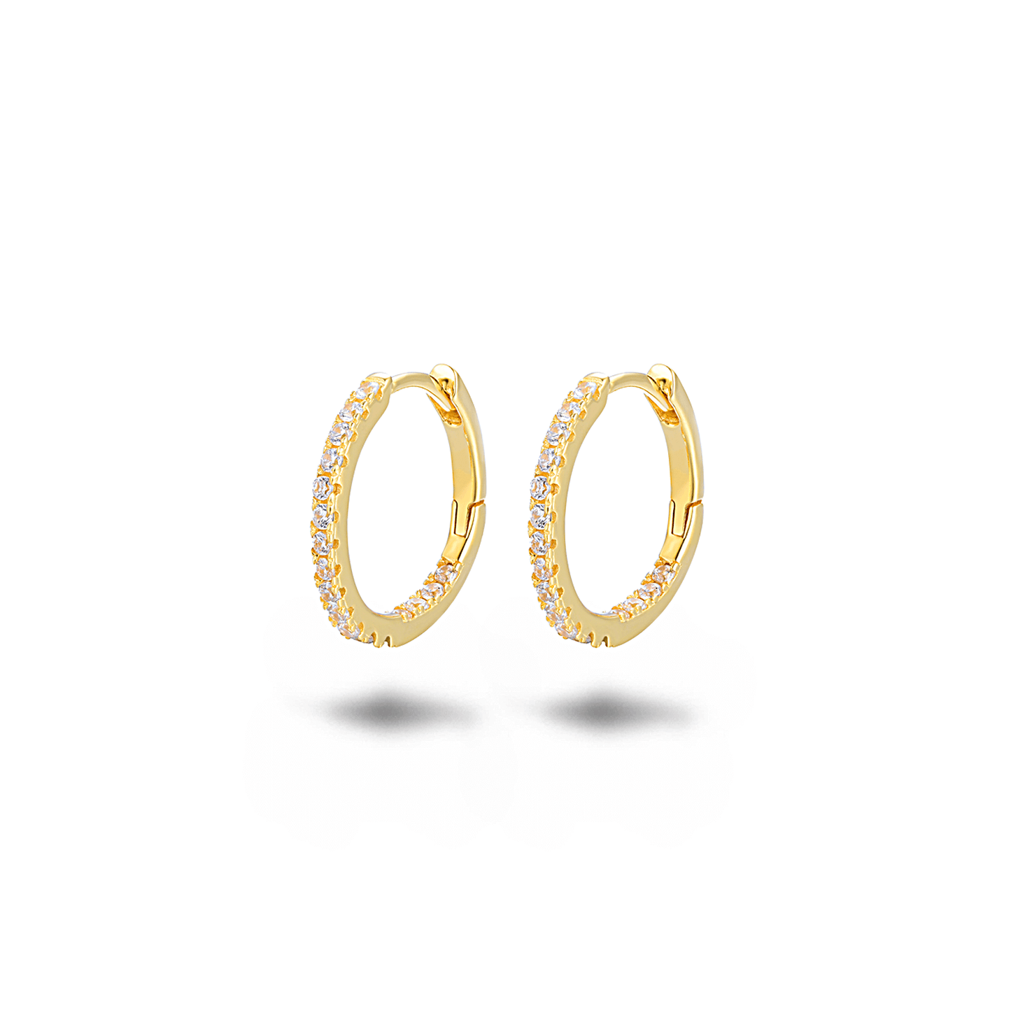 Boucles d'oreilles dorées Or jaune 18k assemblées d'Oxyde de zirconium - Maison Di Giorgio