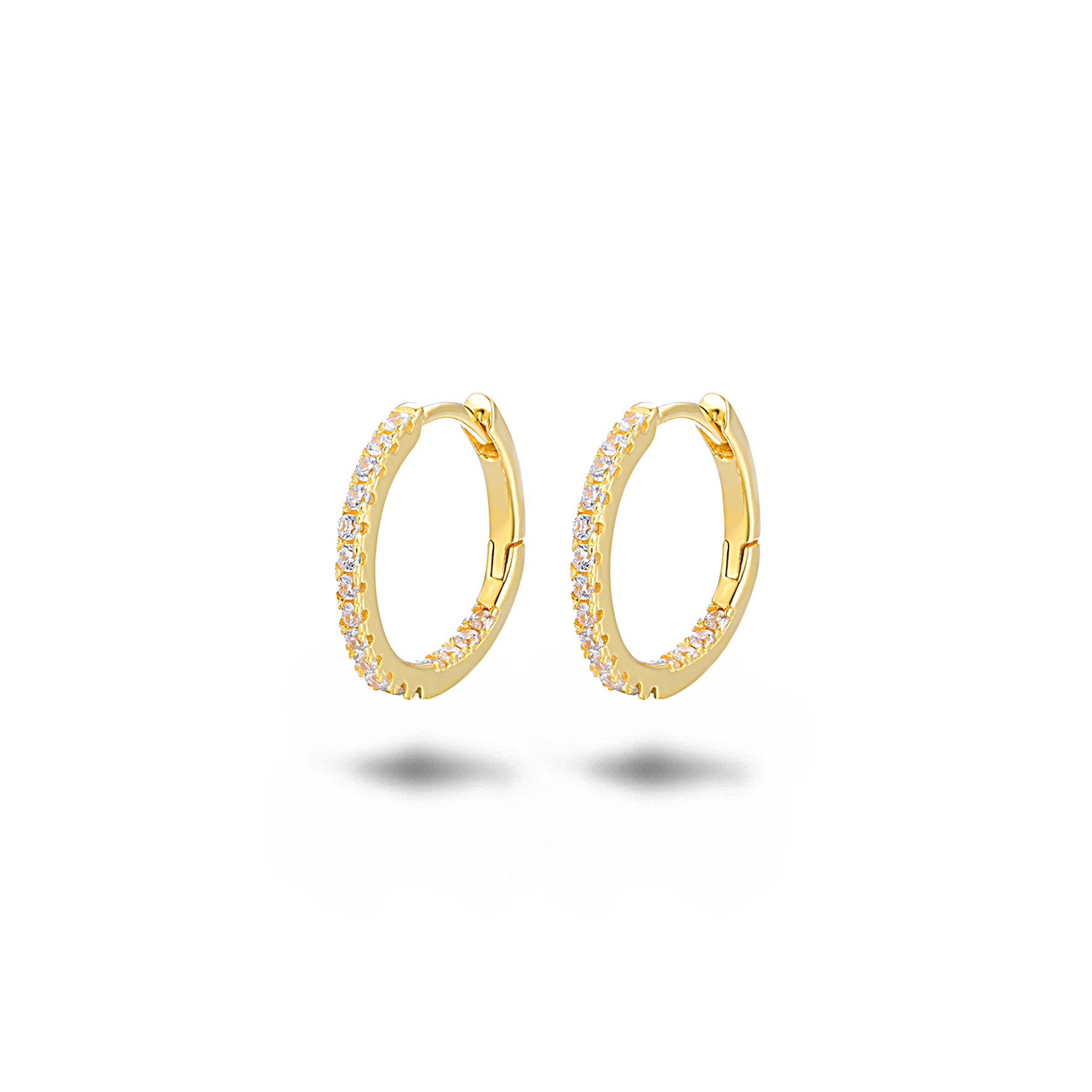 Boucles d'oreilles dorées Or jaune 18k assemblées d'Oxyde de zirconium - Maison Di Giorgio