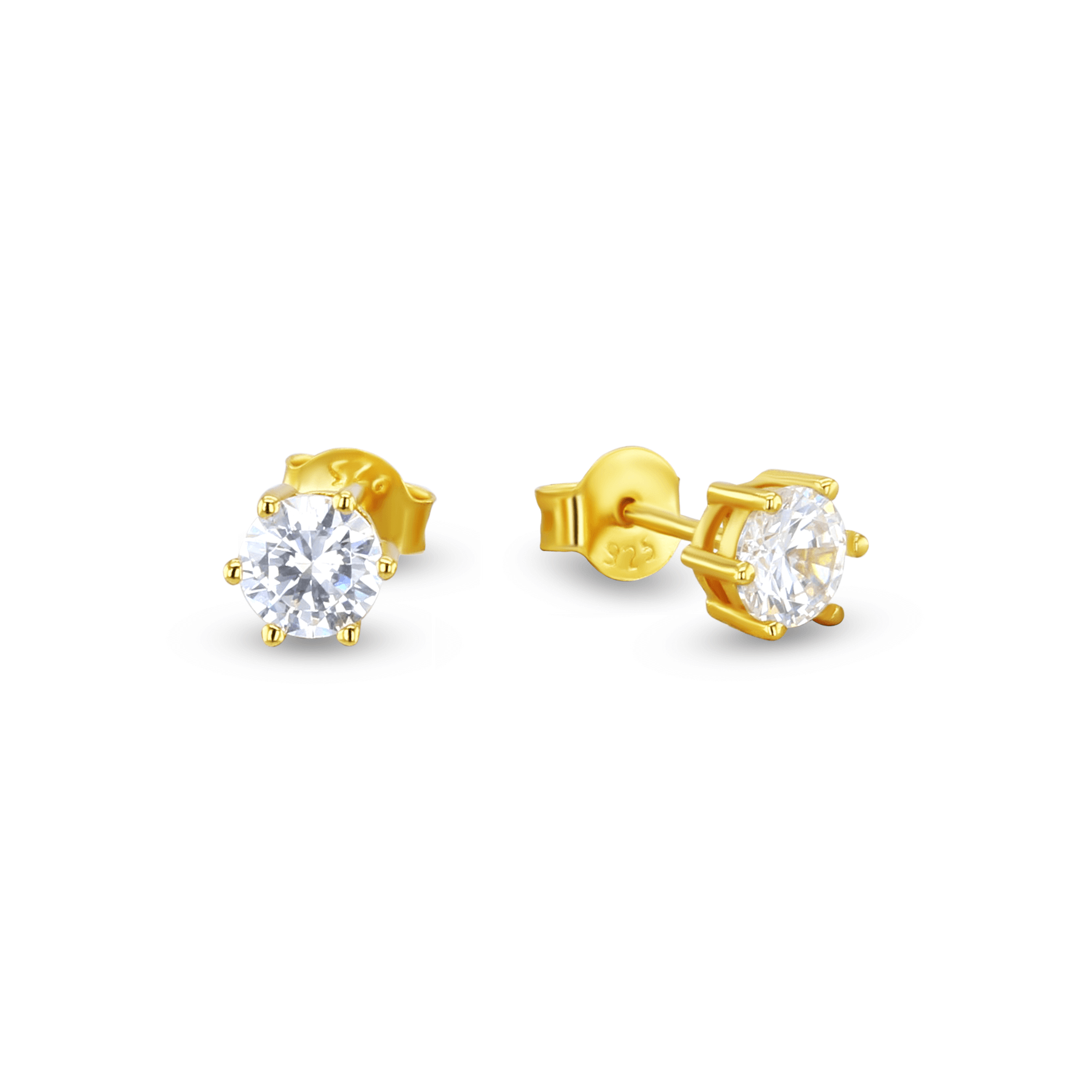Boucles d'oreilles dorées Or jaune 18k assemblées d'Oxyde de zirconium - Maison Di Giorgio