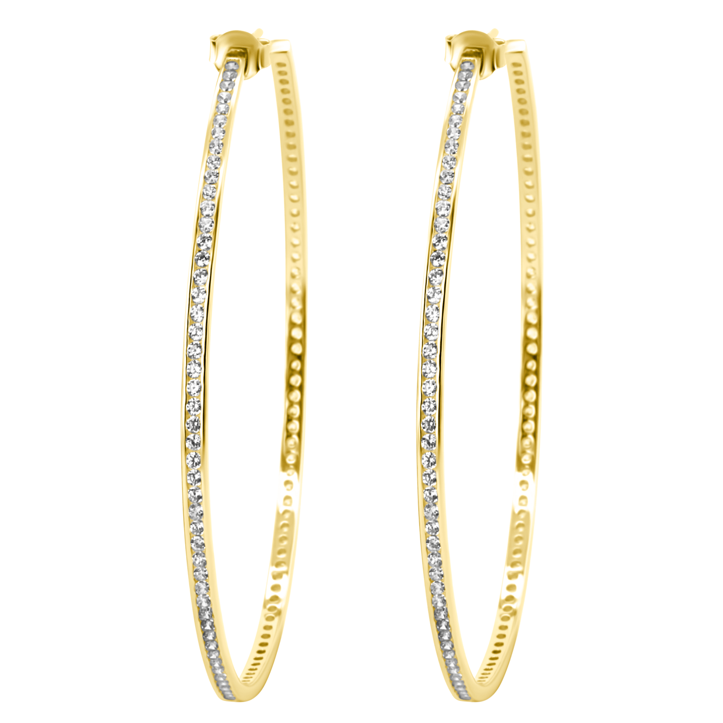 Boucles d'oreilles dorées Or jaune 18k assemblées d'Oxyde de zirconium - Maison Di Giorgio