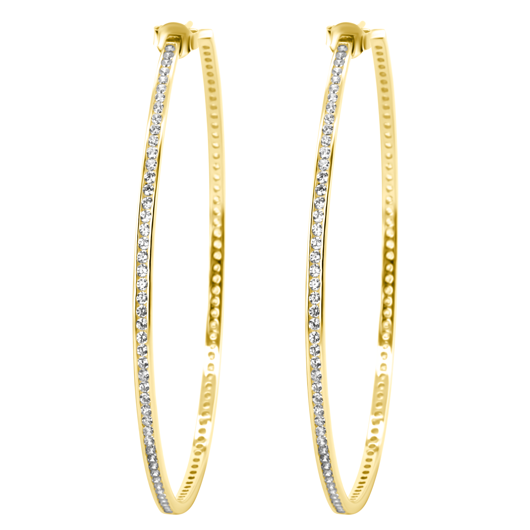 Boucles d'oreilles dorées Or jaune 18k assemblées d'Oxyde de zirconium - Maison Di Giorgio