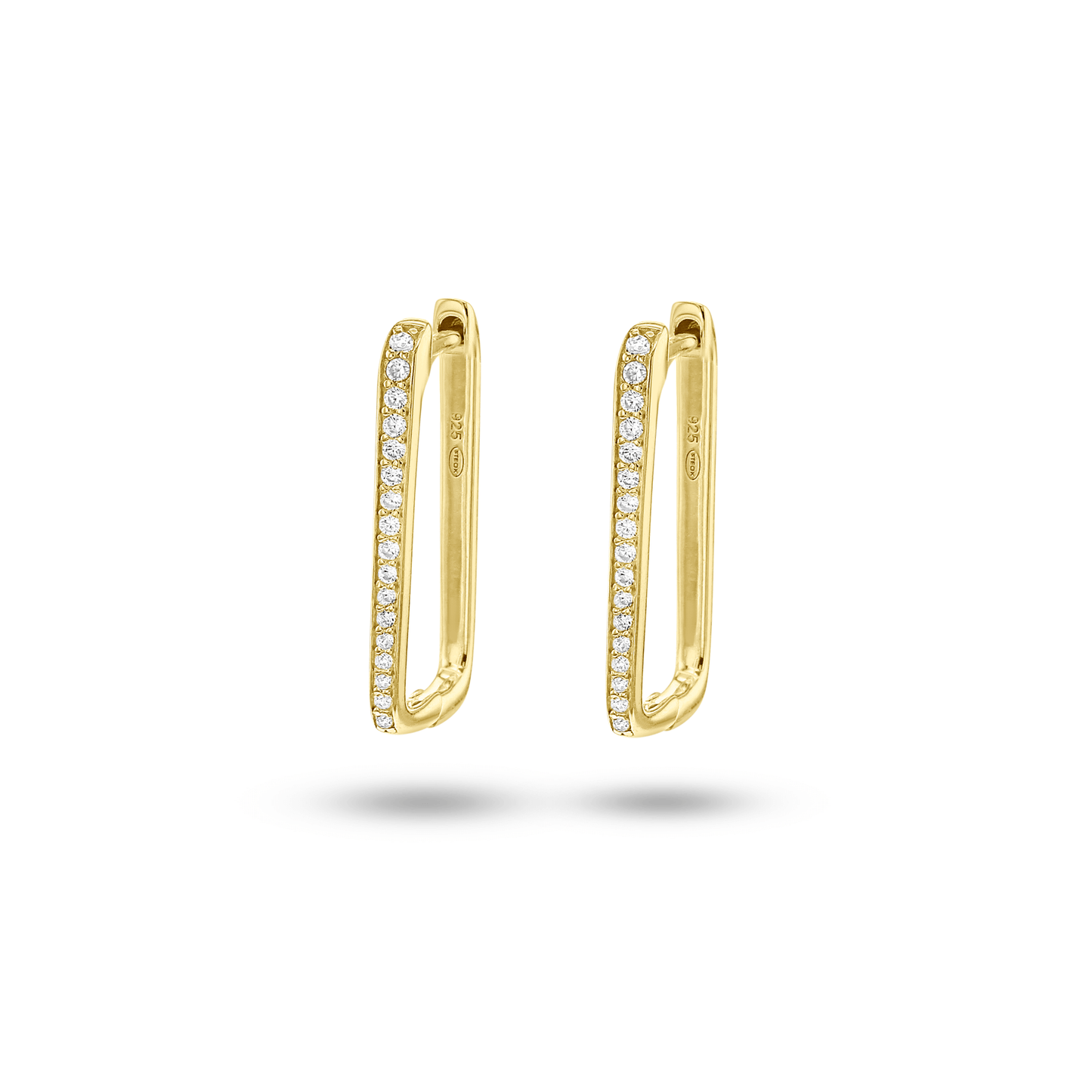 Boucles d'oreilles dorées Or jaune 18k assemblées d'Oxyde de zirconium - Maison Di Giorgio