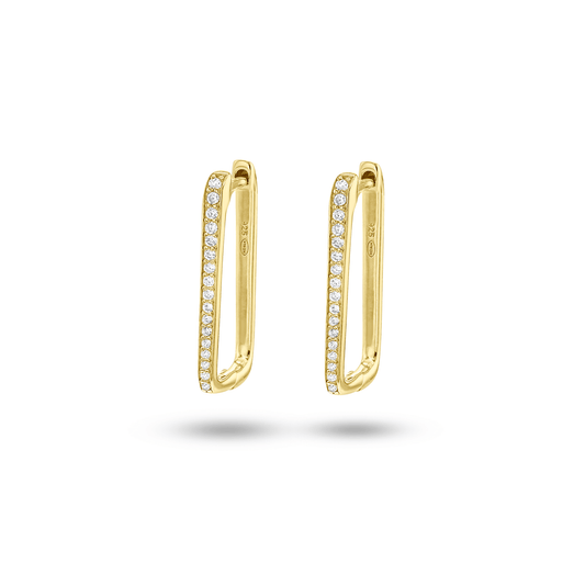 Boucles d'oreilles dorées Or jaune 18k assemblées d'Oxyde de zirconium - Maison Di Giorgio