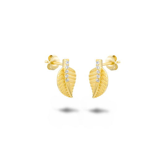 Boucles d'oreilles dorées Or jaune 18k assemblées d'Oxyde de zirconium - Maison Di Giorgio