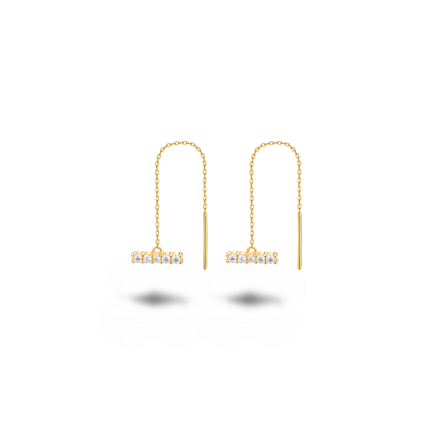 Boucles d'oreilles dorées Or jaune 18k assemblées d'oxyde de zirconium - Maison Di Giorgio
