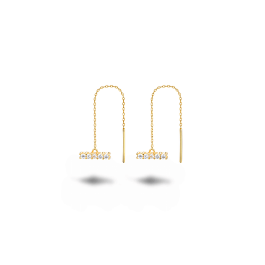 Boucles d'oreilles dorées Or jaune 18k assemblées d'oxyde de zirconium - Maison Di Giorgio