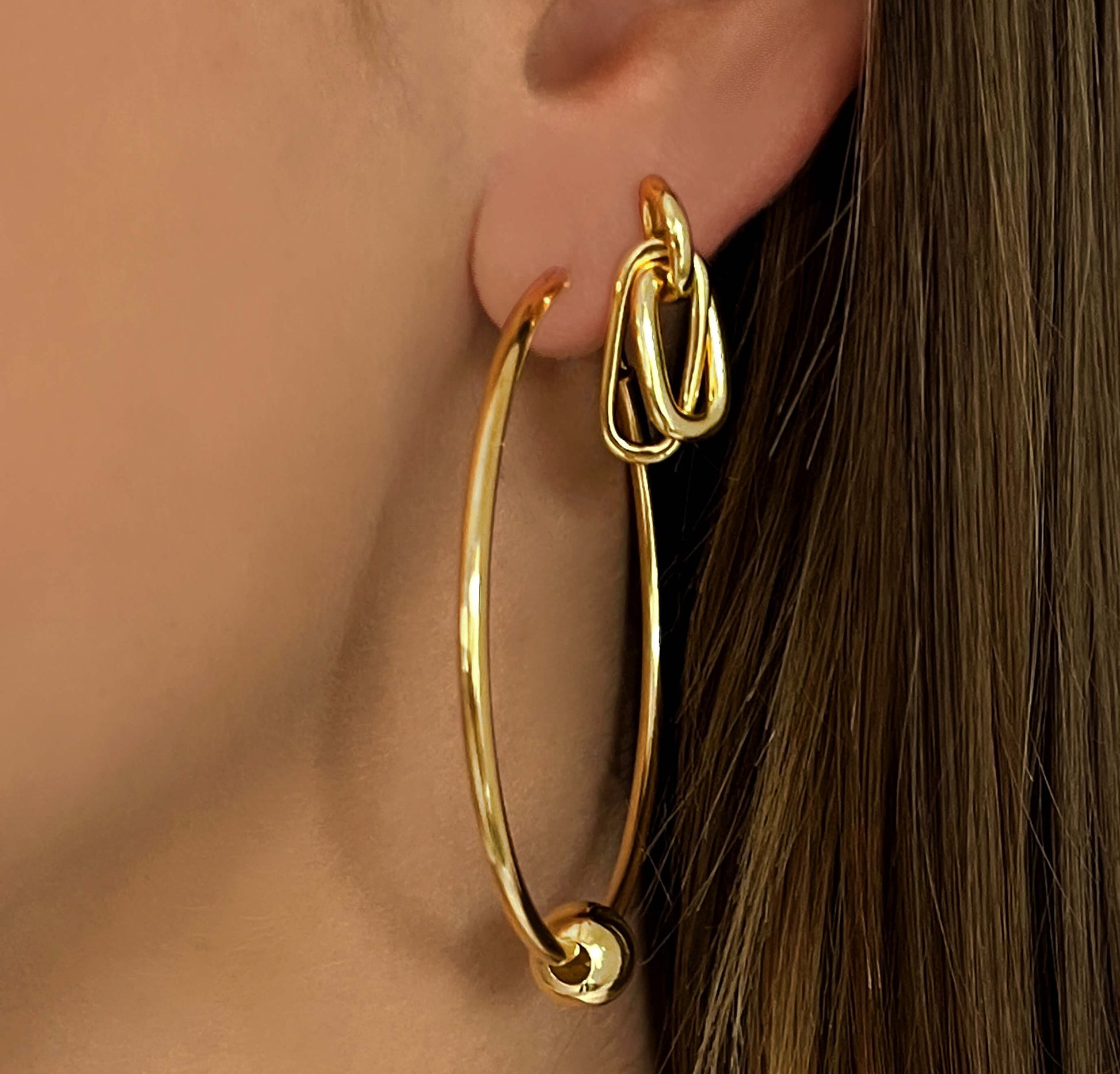 Boucles d'oreilles dorées Or jaune 18k - Maison Di Giorgio