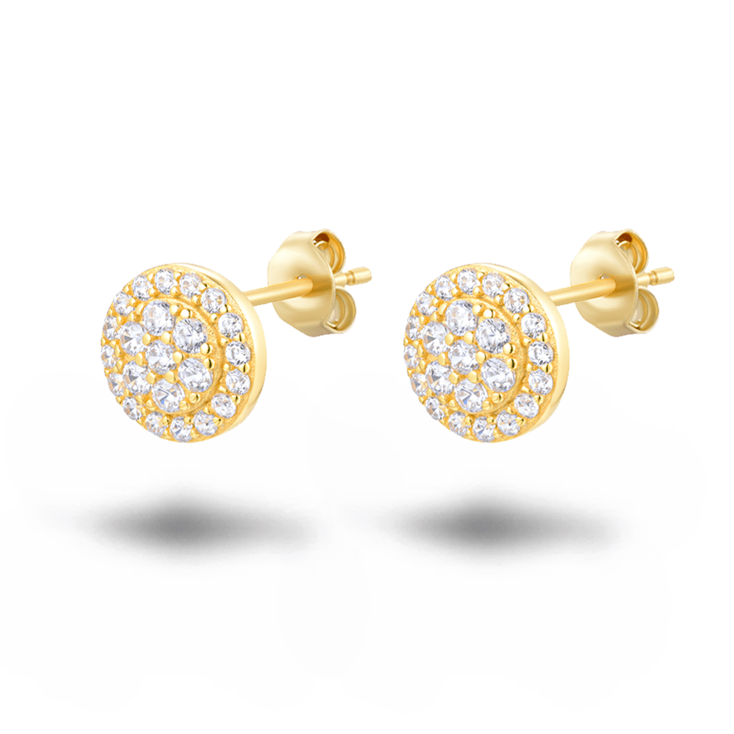 Boucles d'oreilles dorées Or jaune 18k assemblées d'oxyde de zirconium - Maison Di Giorgio