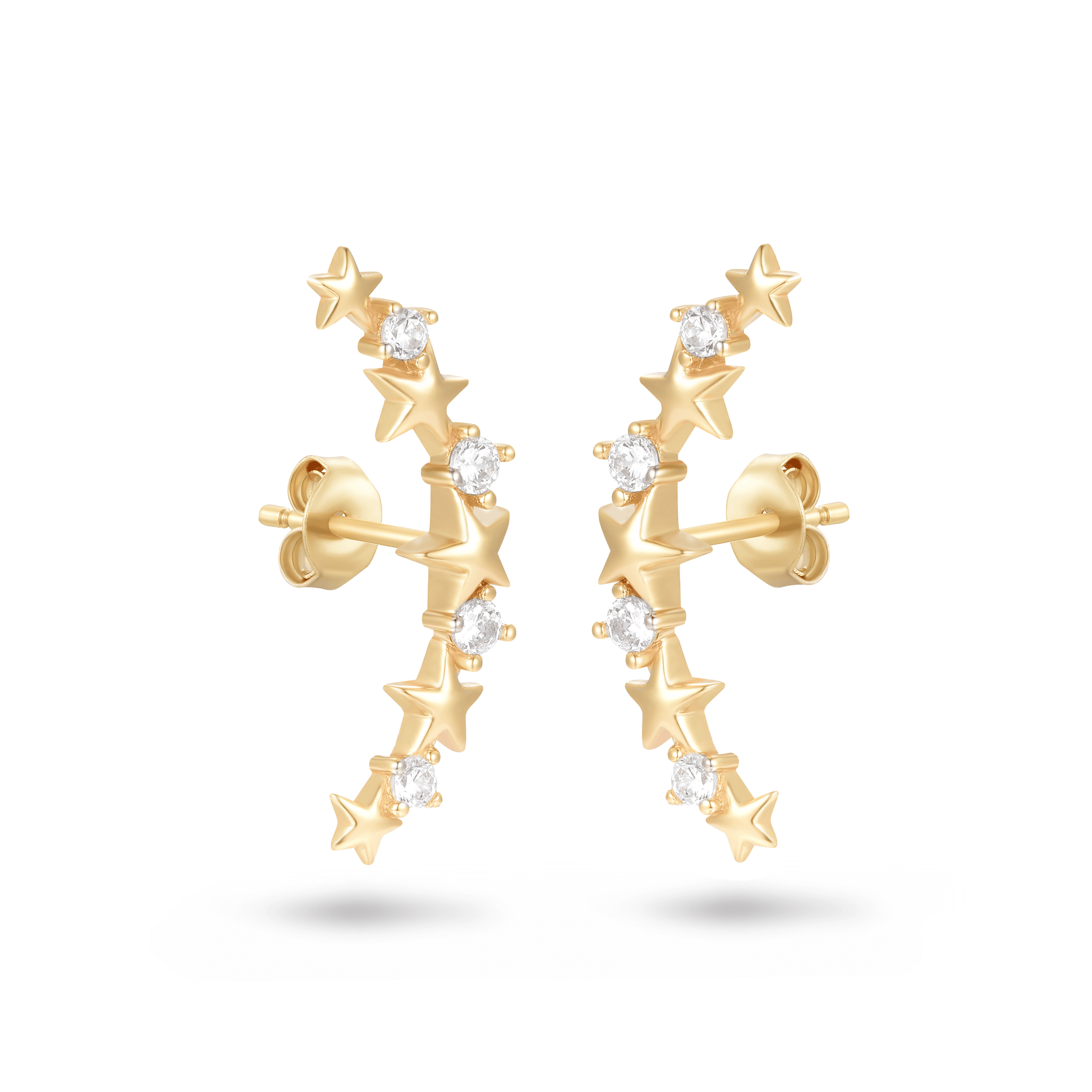 Boucles d'oreilles dorées Or jaune 18k assemblées d'Oxyde de zirconium - Maison Di Giorgio