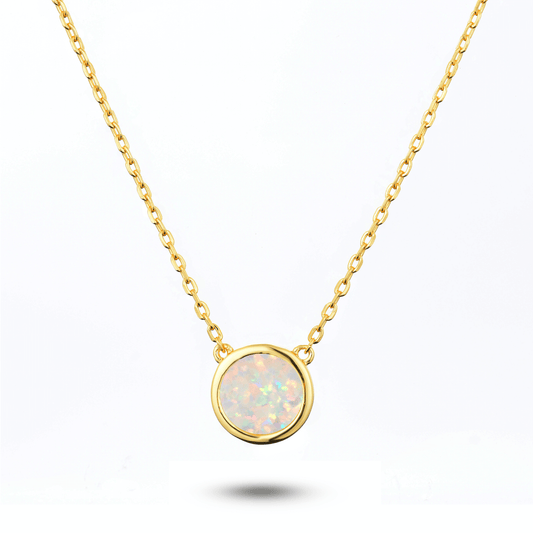 Collier doré Or jaune 18k assemblé d'opale - Maison Di Giorgio