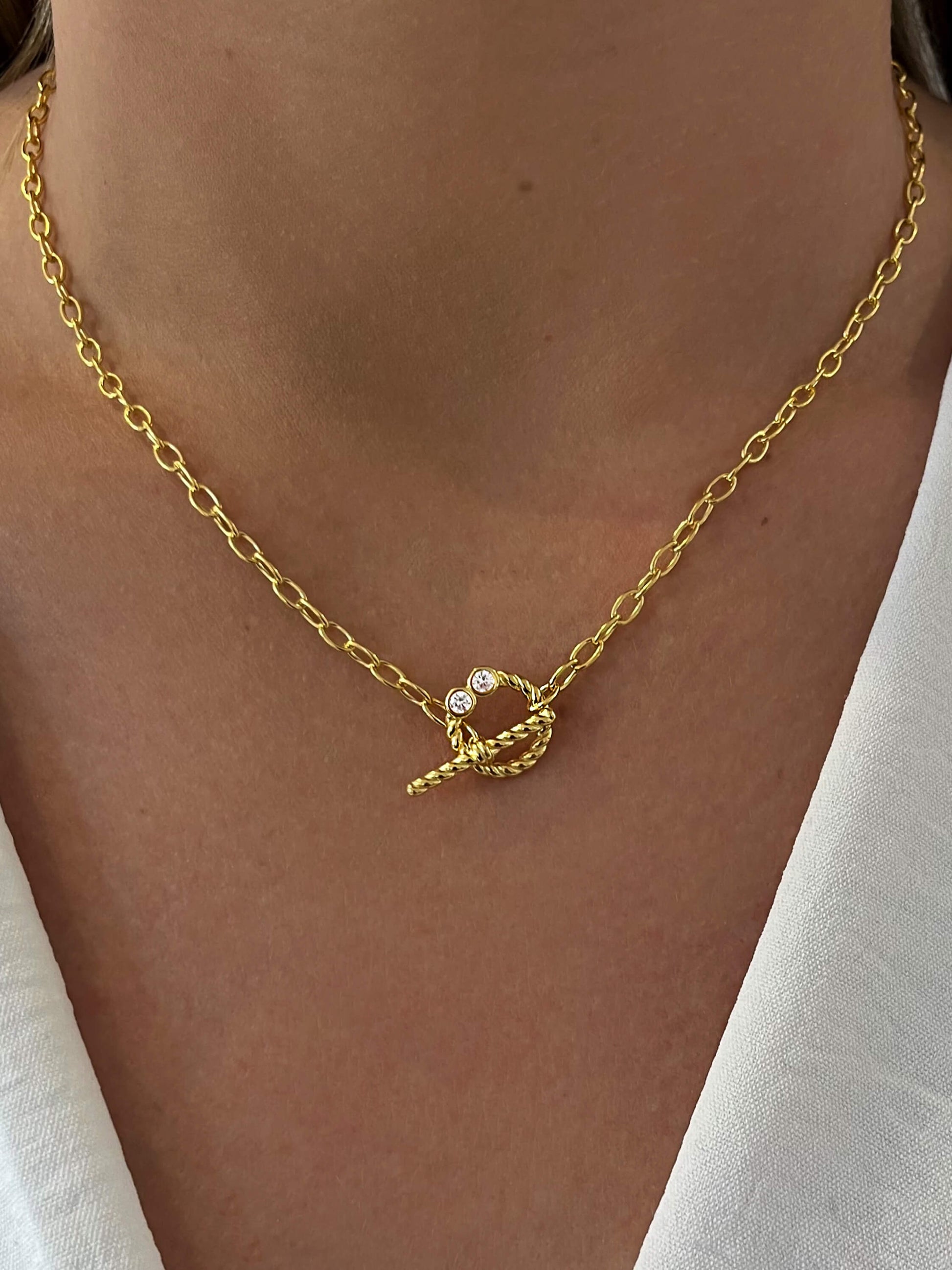 Collier doré Or jaune 18k assemblé d'oxyde de zirconium - Maison Di Giorgio