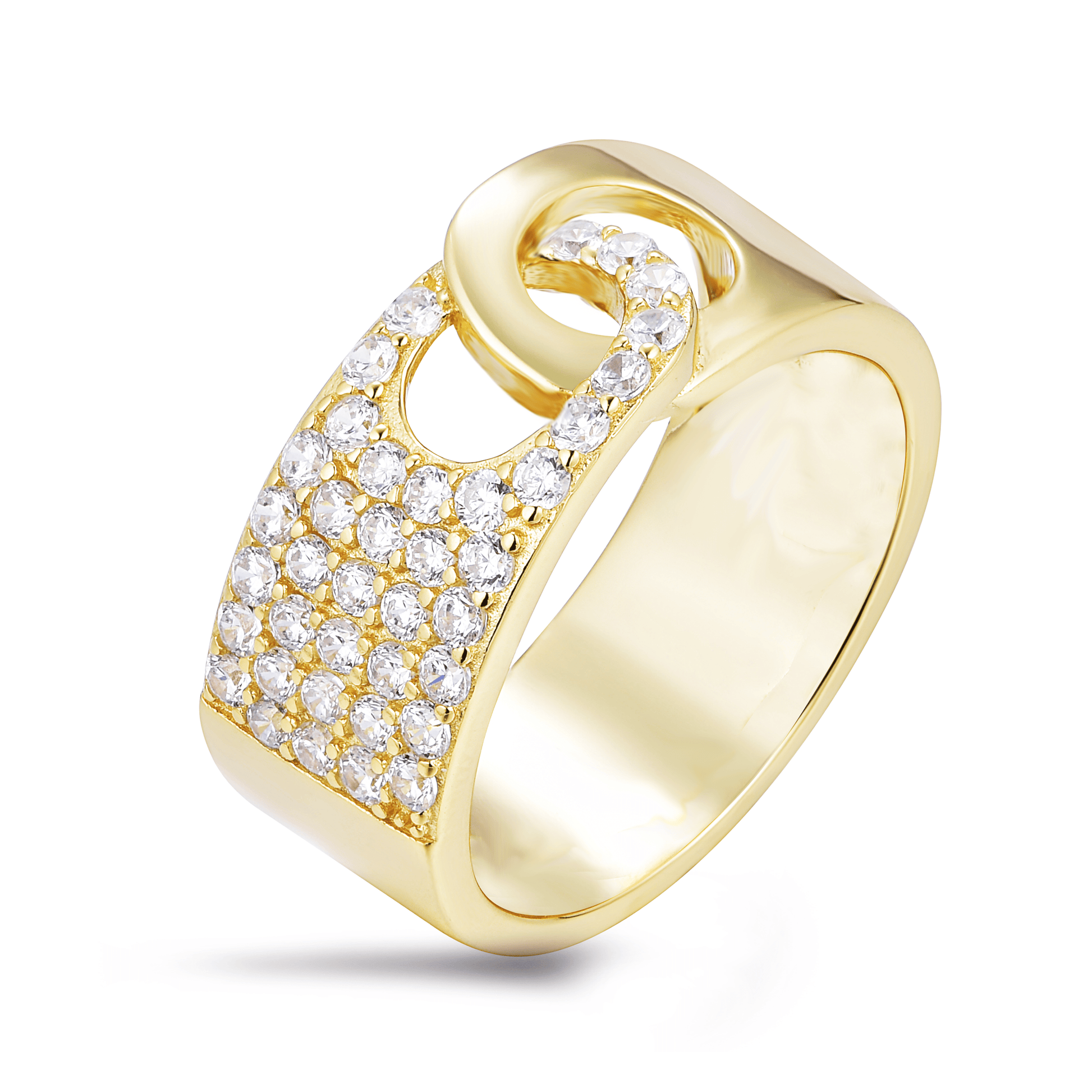 Bague dorée Or jaune 18k assemblée d'Oxyde de zirconium - Maison Di Giorgio