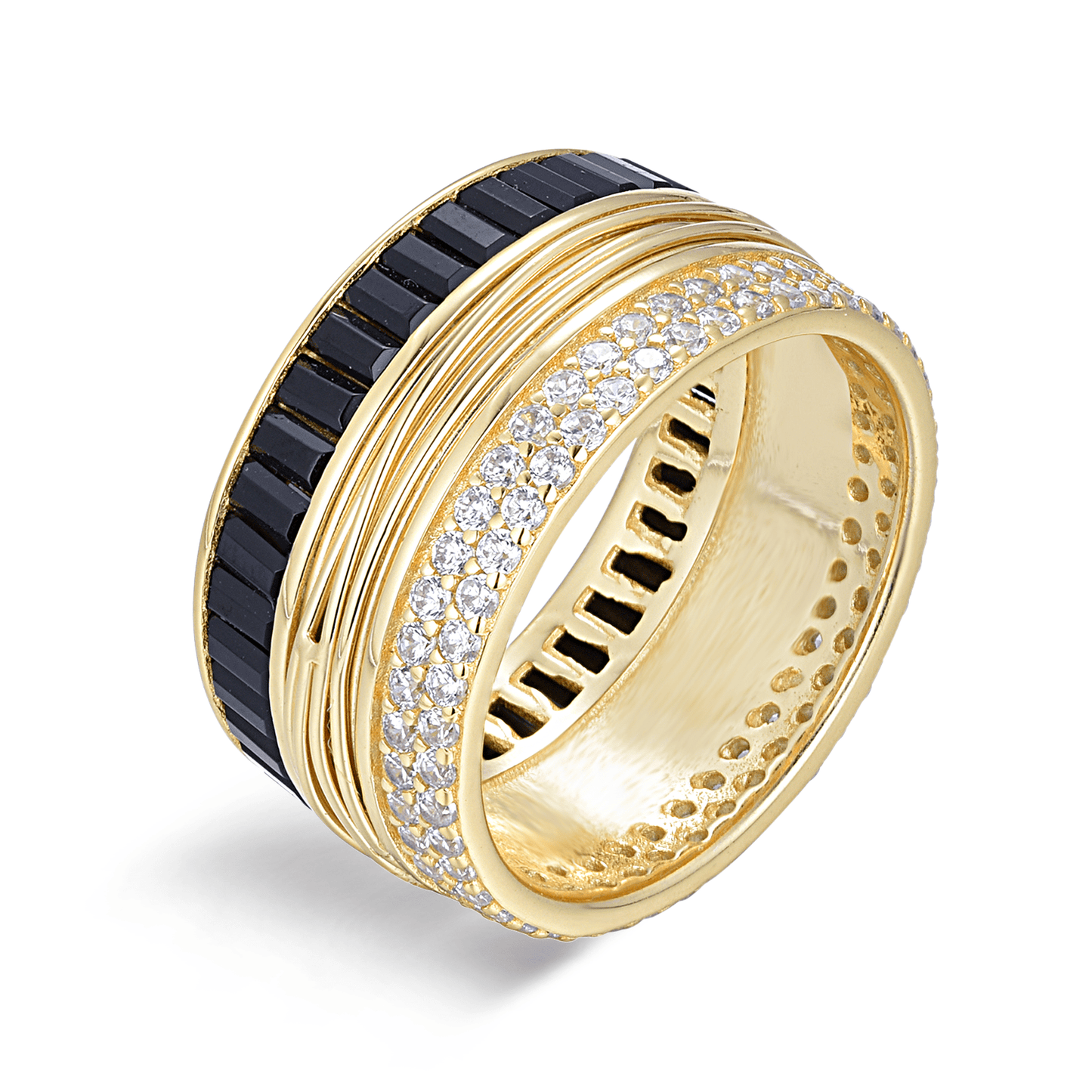 Bague dorée Or jaune 18k assemblée d'Oxyde de zirconium - Maison Di Giorgio