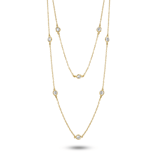 Collier doré Or jaune 18k assemblé d'oxyde de zirconium - Maison Di Giorgio