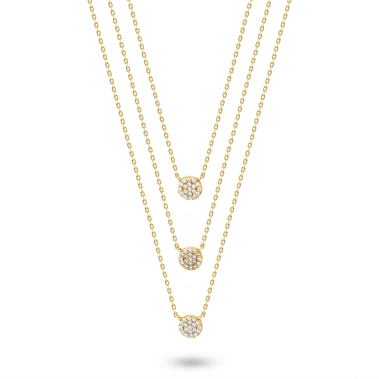 Collier doré Or jaune 18k assemblé d'oxyde de zirconium - Maison Di Giorgio