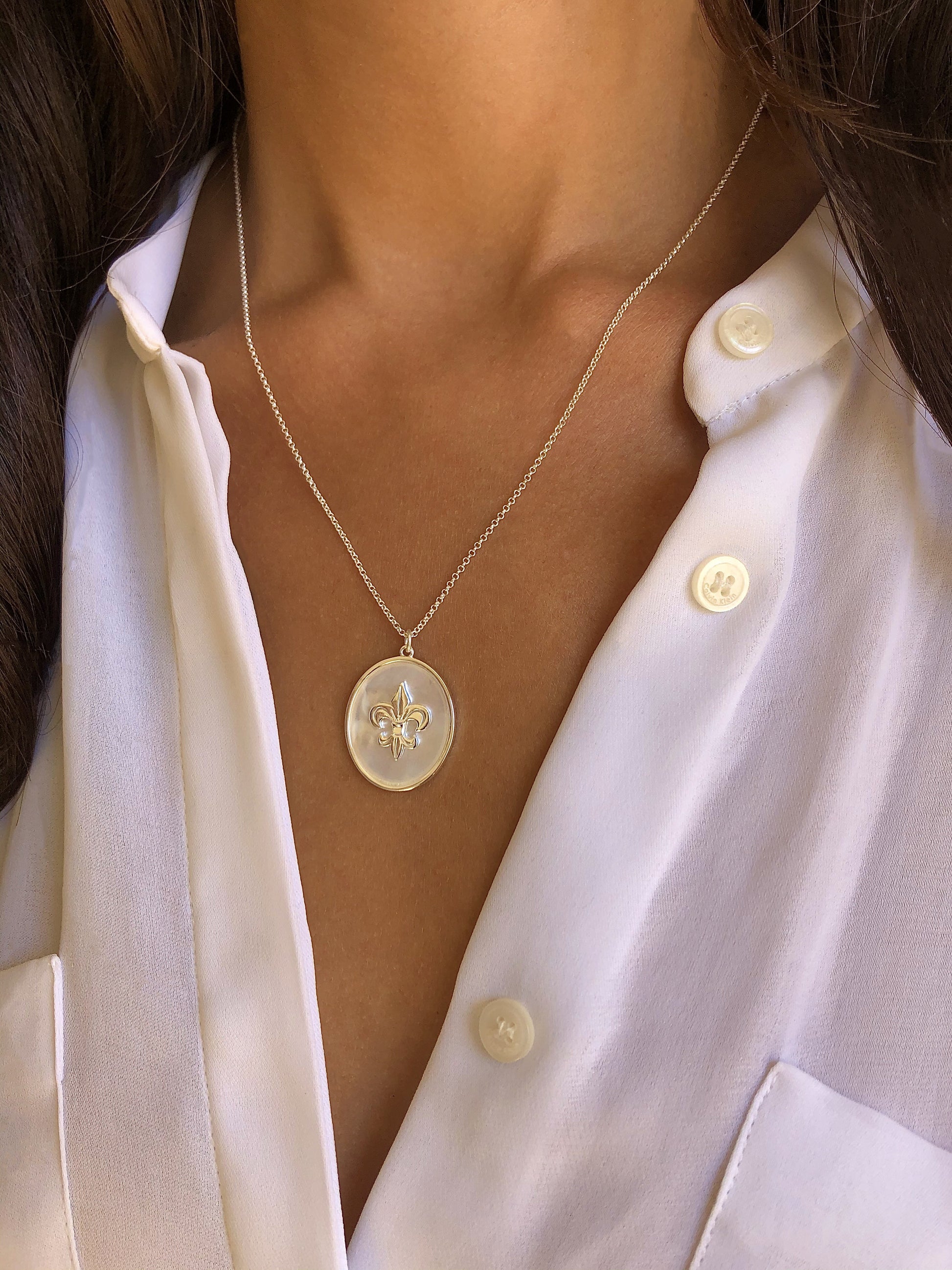 Collier plaqué Argent assemblé de nacre - Maison Di Giorgio
