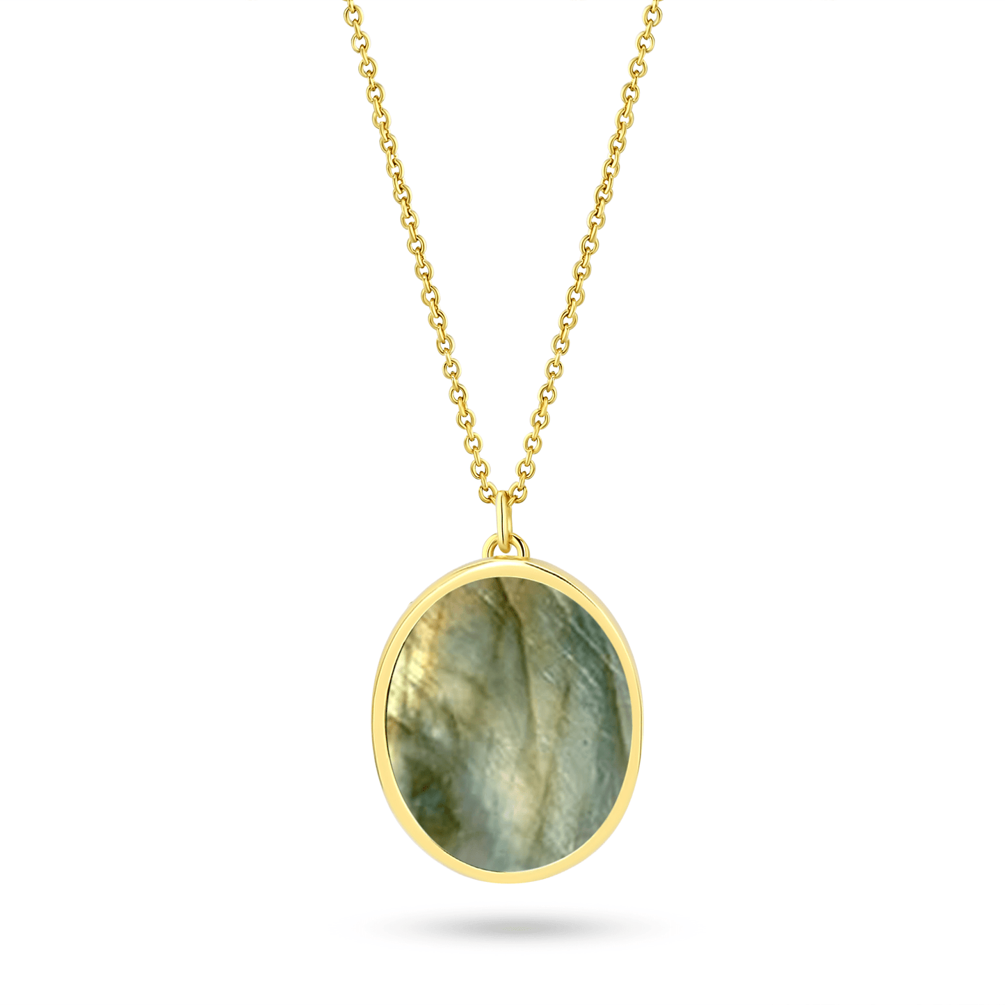 Collier doré Or jaune 18k assemblé de labradorite - Maison Di Giorgio
