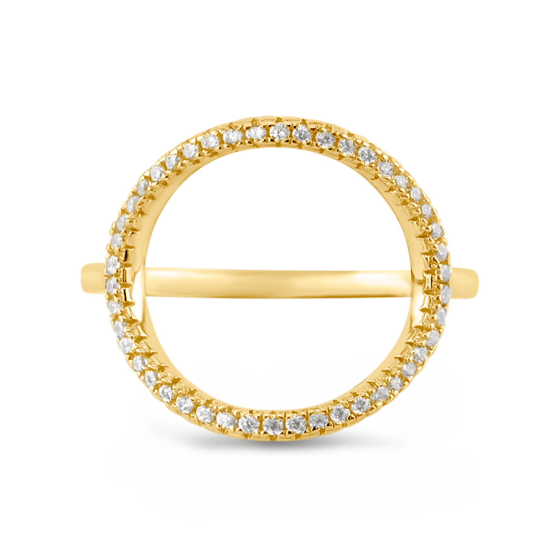 Bague dorée Or jaune 18k assemblée d'Oxyde de zirconium - Maison Di Giorgio