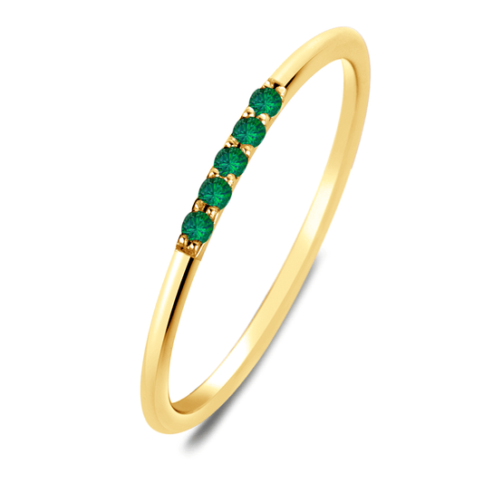 Bague en Argent 925 doré Or jaune 18k assemblée d'Émeraude - Maison Di Giorgio