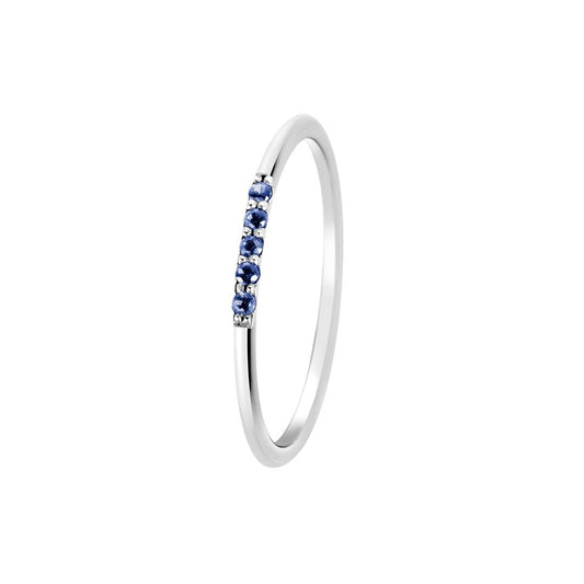 Bague en Argent 925 plaqué Rhodium assemblée de Saphir bleu - Maison Di Giorgio