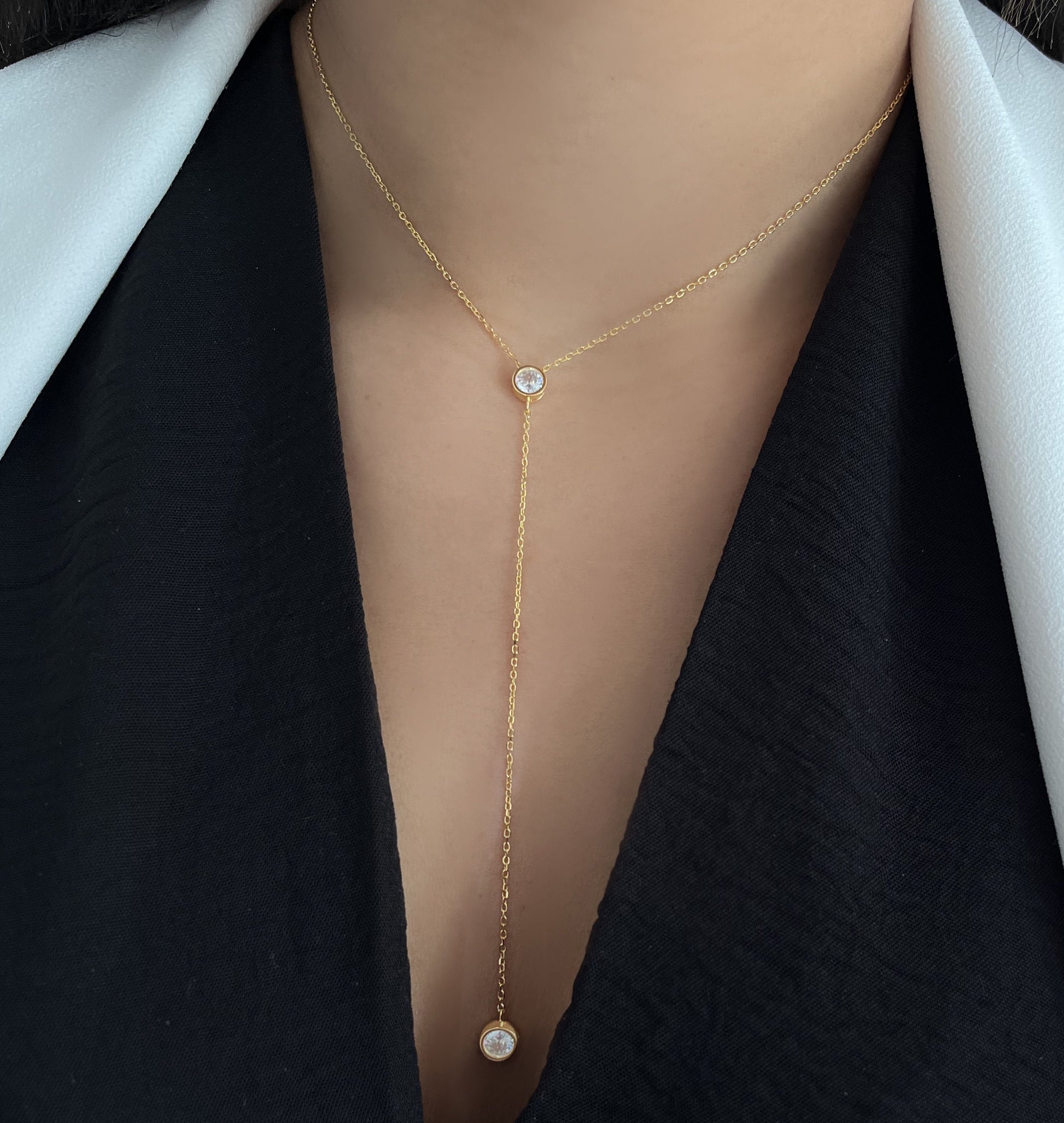 Collier en Argent 925 doré Or jaune 18k assemblé d'Oxyde de zirconium - Maison Di Giorgio