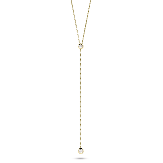 Collier en Argent 925 doré Or jaune 18k assemblé d'Oxyde de zirconium - Maison Di Giorgio