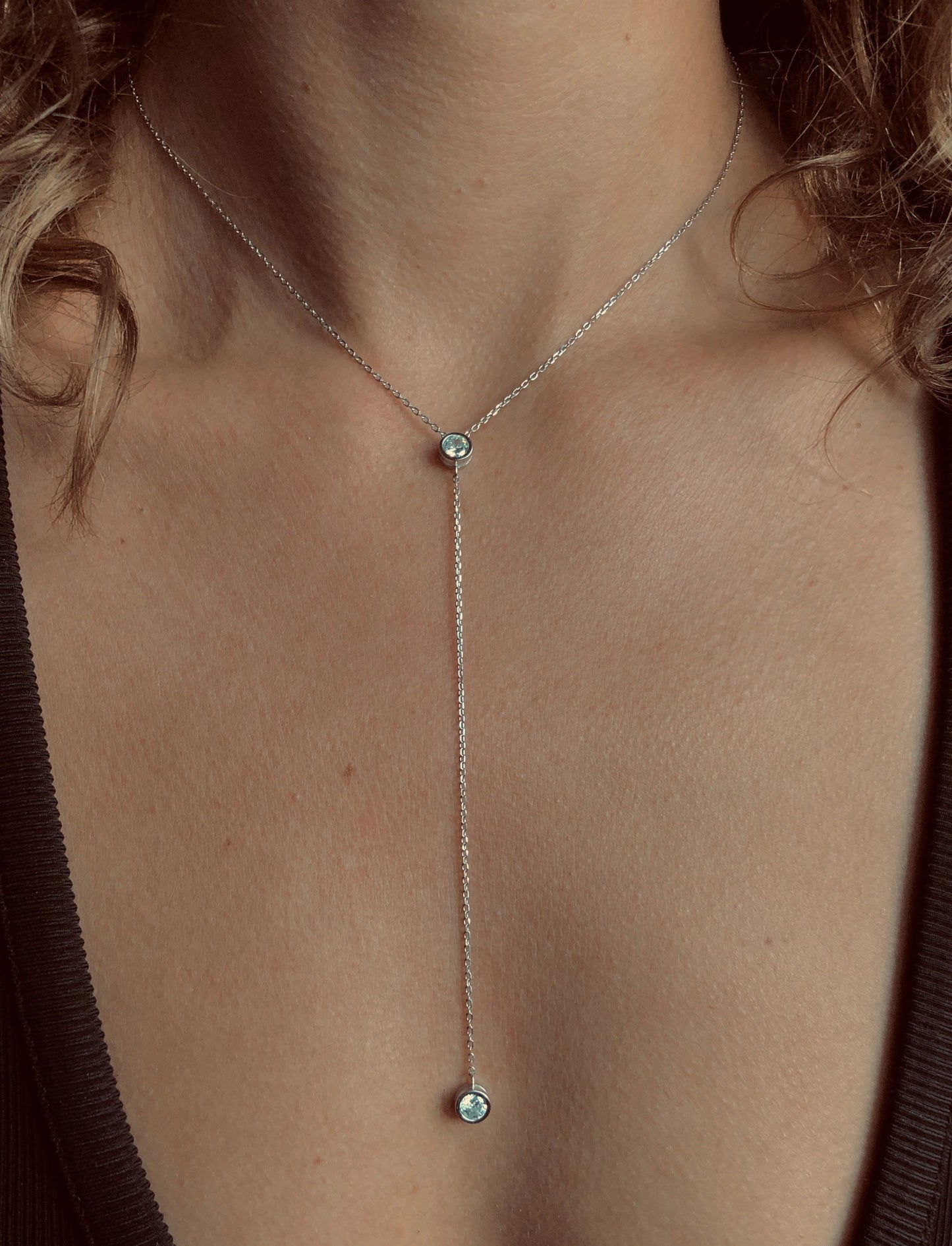 Collier en Argent 925 plaqué Rhodium assemblé d'Oxyde de zirconium - Maison Di Giorgio