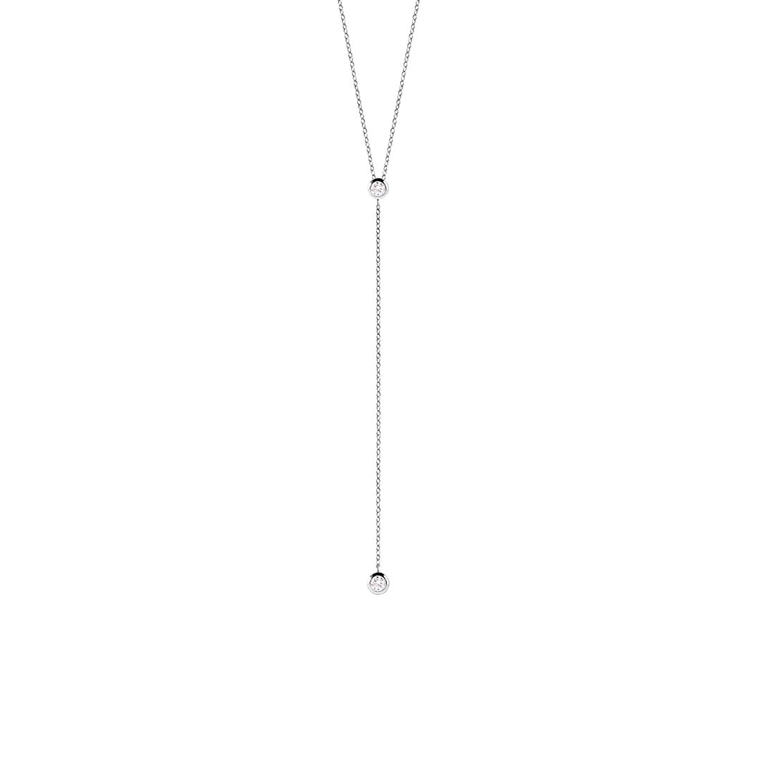 Collier en Argent 925 plaqué Rhodium assemblé d'Oxyde de zirconium - Maison Di Giorgio