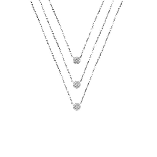Collier en Argent 925 plaqué Rhodium assemblé d'Oxyde de zirconium - Maison Di Giorgio