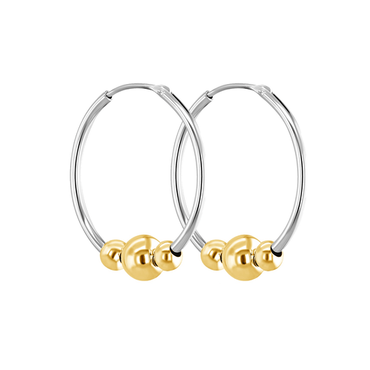 Boucles d'oreilles en Argent 925 doré Or jaune 18k et rhodium - Maison Di Giorgio