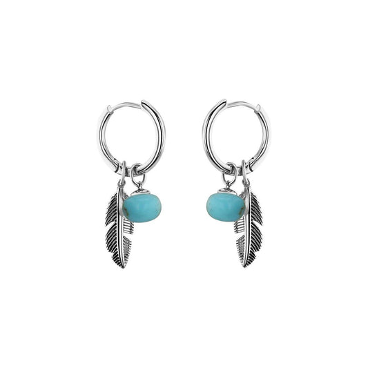 Boucles d'oreilles en Argent 925 plaqué Argent assemblées de Turquoise - Maison Di Giorgio