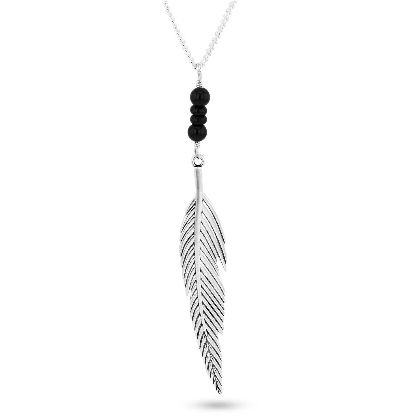 Collier en Argent 925 plaqué Argent assemblé d'Onyx noir - Maison Di Giorgio