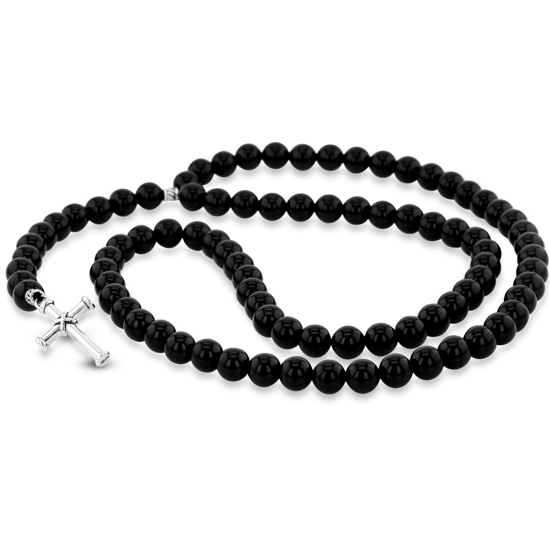Collier en Argent 925 oxydé assemblé d'Onyx noir - Maison Di Giorgio