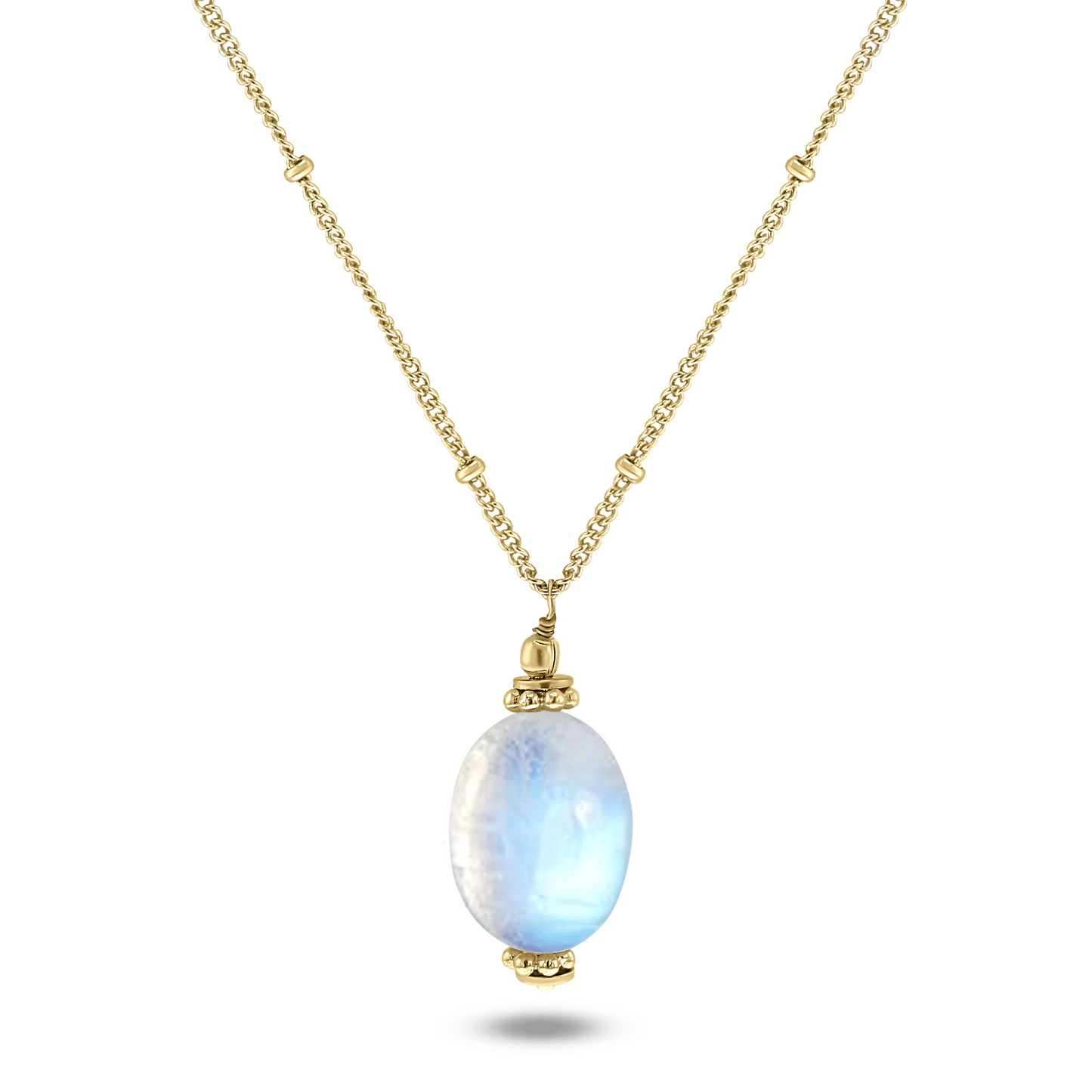 Collier doré Or jaune 18k assemblé de Pierre de lune - Maison Di Giorgio
