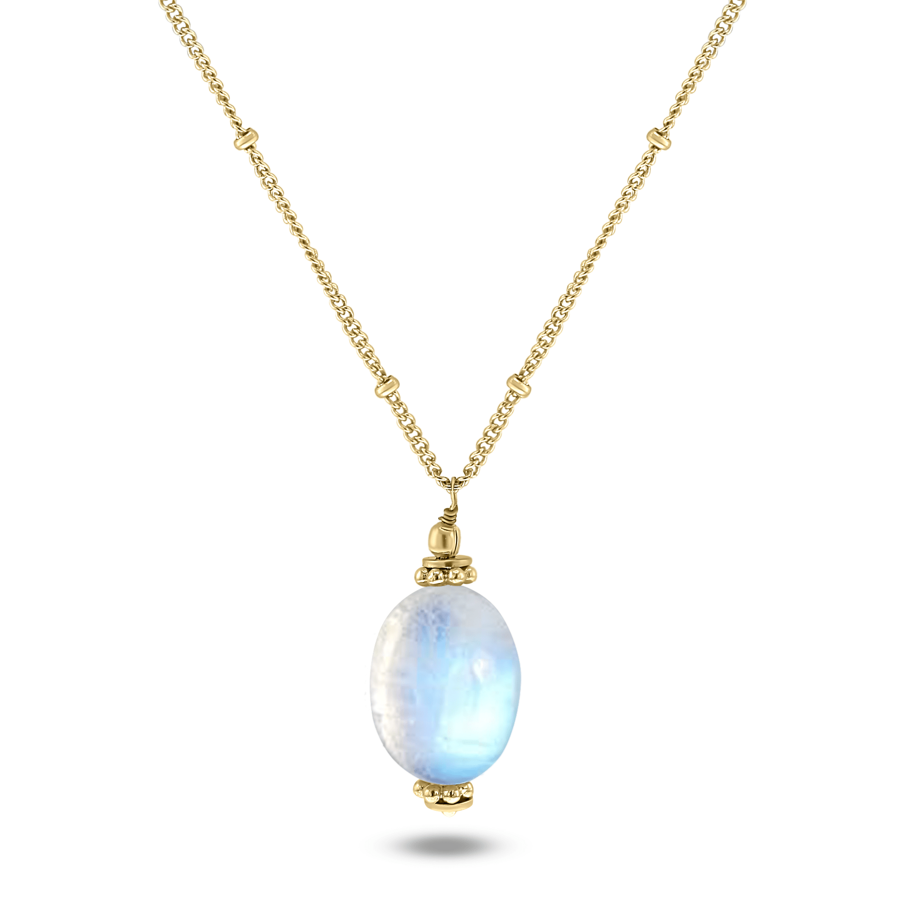 Collier doré Or jaune 18k assemblé de Pierre de lune - Maison Di Giorgio