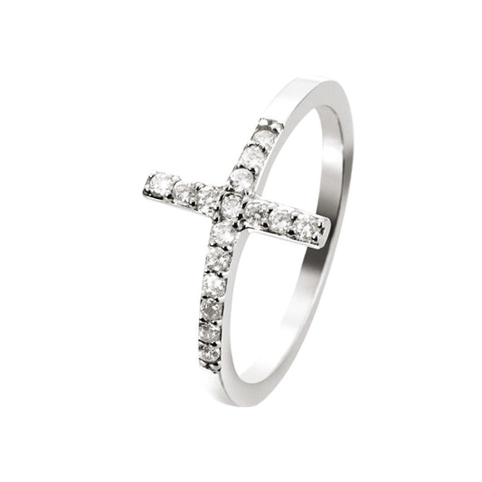 Bague en Argent 925 plaqué Rhodium assemblée d'oxyde de zirconium - Maison Di Giorgio