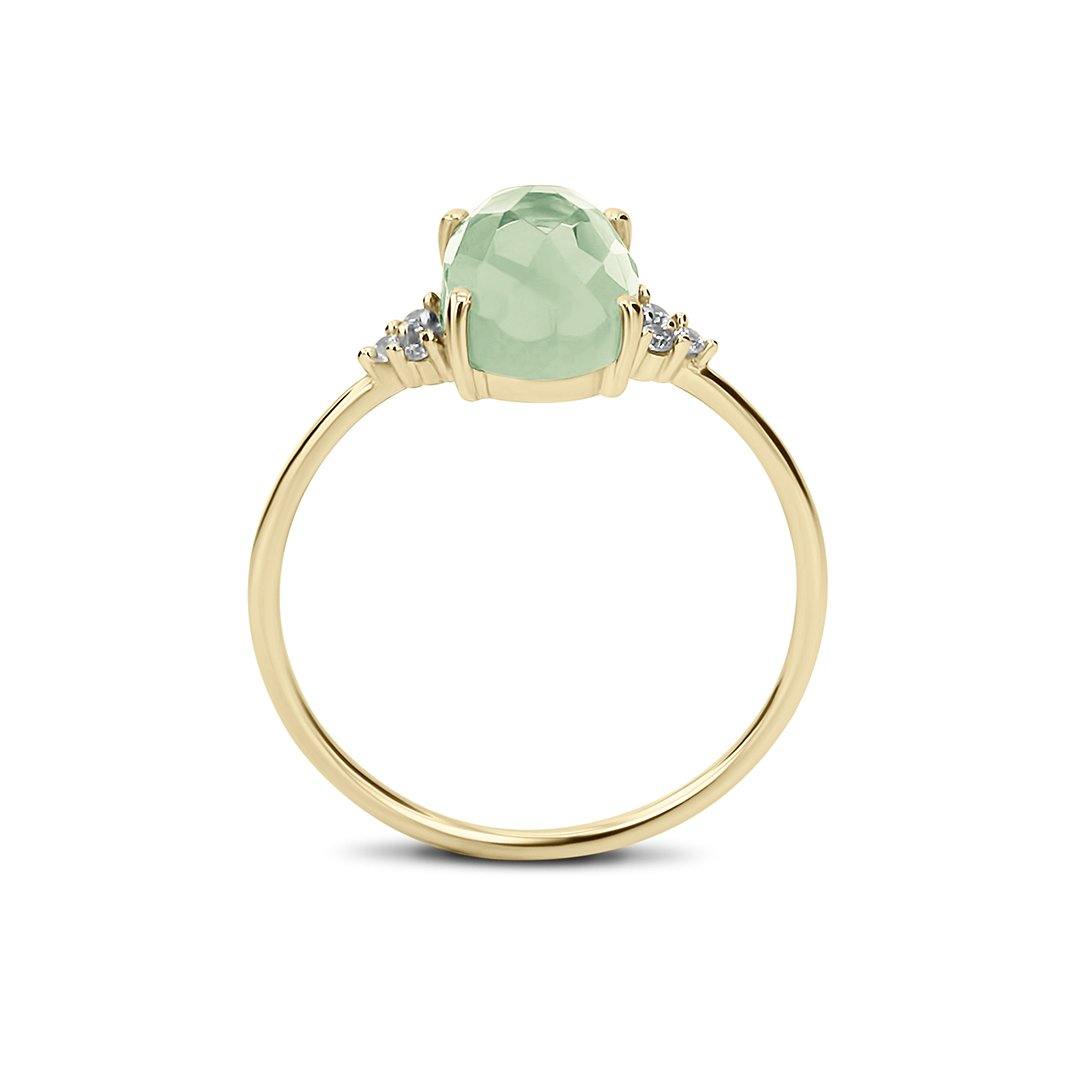 Bague en Argent 925 doré Or jaune 18k assemblée d'Améthyste verte - Maison Di Giorgio