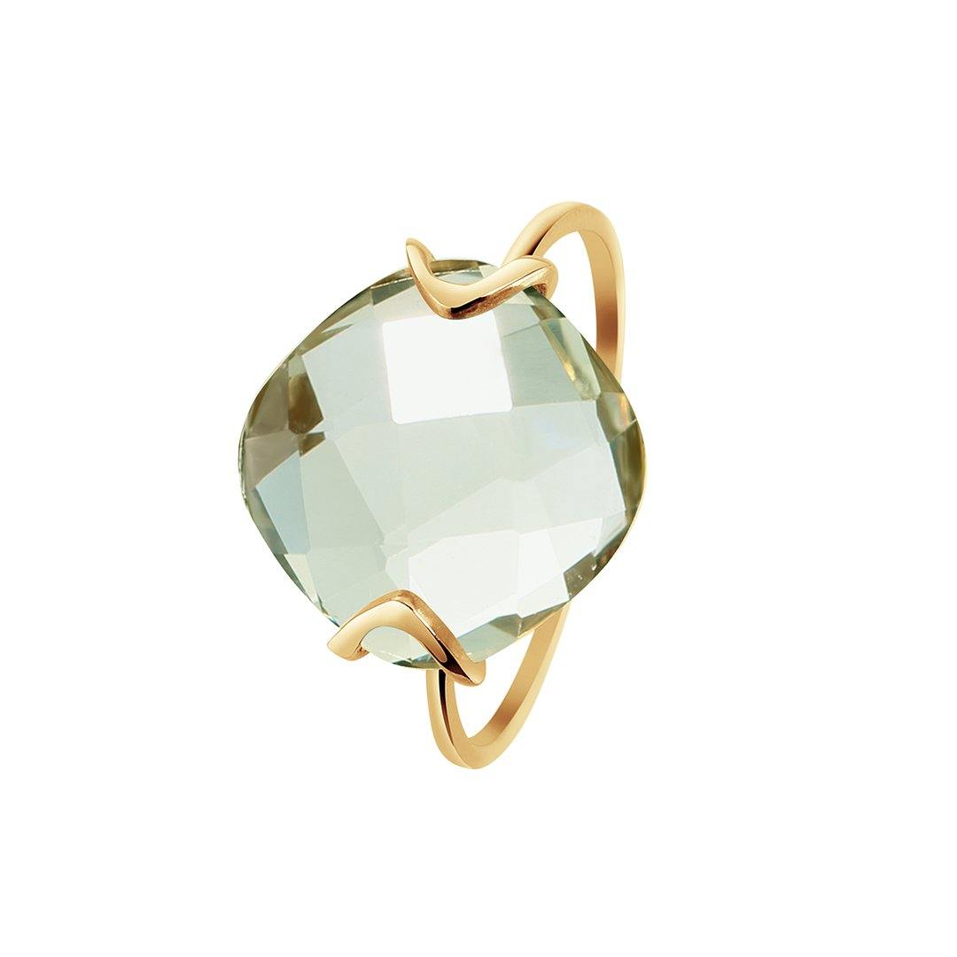 Bague en Argent 925 doré Or rose 18k assemblée d'Améthyste verte - Maison Di Giorgio
