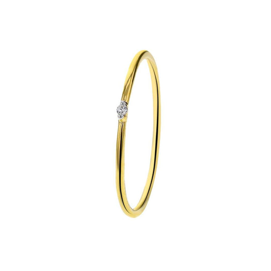 Bague en Argent 925 doré Or jaune 18k assemblée de Diamant GHS - I - Maison Di Giorgio