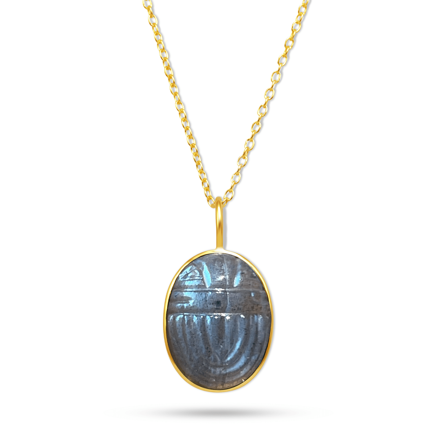 Collier doré Or jaune 18k assemblé de labradorite - Maison Di Giorgio