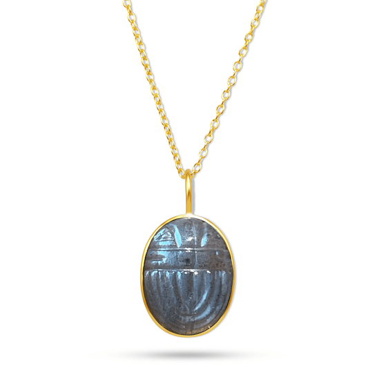 Collier doré Or jaune 18k assemblé de labradorite - Maison Di Giorgio