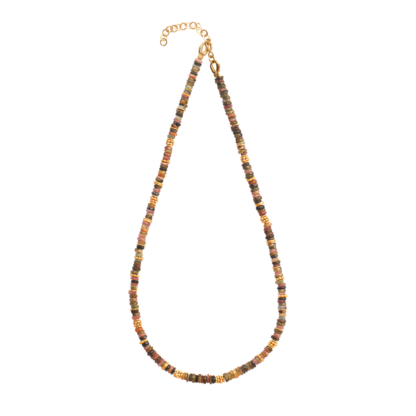 Collier perles doré Or jaune 18k assemblé de tourmaline - Maison Di Giorgio