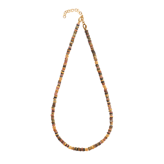Collier perles doré Or jaune 18k assemblé de tourmaline - Maison Di Giorgio